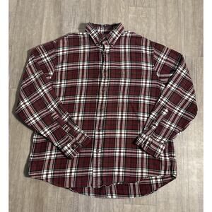 Lands End Shirt Mens Size Large Plaid Button Down Long Sleeve